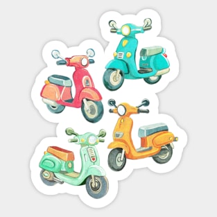 Pastel Chalkboard Scooters Sticker